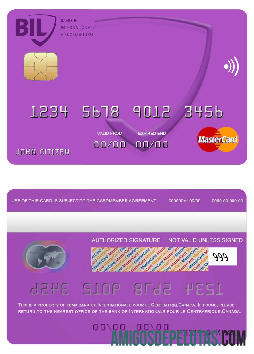 Canadá Internacional para Mastercard do Banco da África Central exemplo